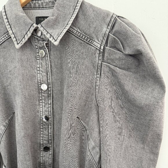 Ted Baker Gray Denim Midi Dress - Picture 4 of 4